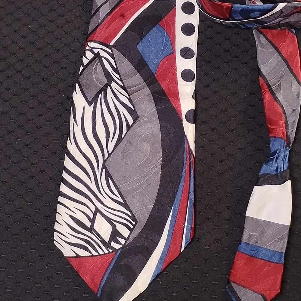 Albert Nipon Geometric Design Neckties Lot Of 3 Funky Fresh‎ Cool - N
